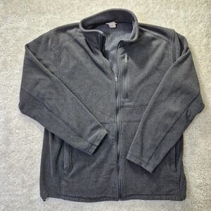 Duluth Trading Jacket Mens Medium Black Park Point Fleece Full Zip Outdoor Hike